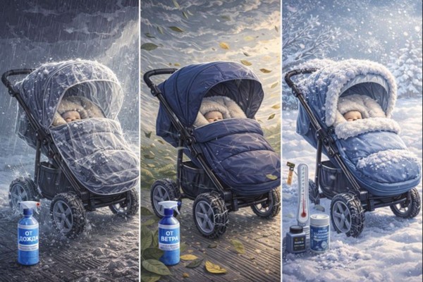 Дождь, ветер, мороз: как обеспечить комфорт и безопасность в коляске в любую погоду — полный гайд